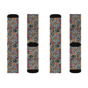 Vibrant Floral Pattern Sublimation Socks - Dipaliz