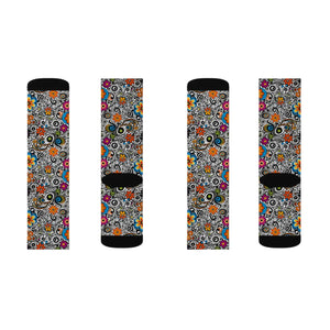 Vibrant Floral Pattern Sublimation Socks - Dipaliz