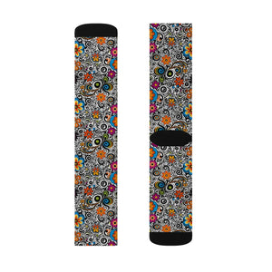 Vibrant Floral Pattern Sublimation Socks - Dipaliz