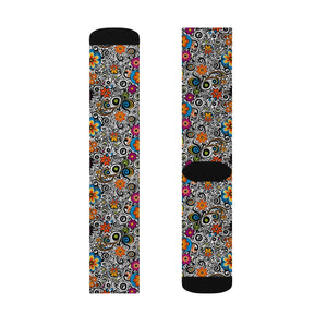 Vibrant Floral Pattern Sublimation Socks - Dipaliz