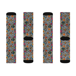 Socks - Vibrant Floral Pattern Sublimation - Comfort Style - Dipaliz