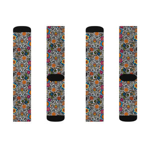 Socks - Vibrant Floral Pattern Sublimation - Comfort Style - Dipaliz