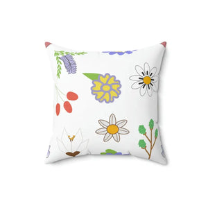 Floral Throw Pillow - Vibrant Polyester Square Design - Dipaliz - 16’’ × - Pillows
