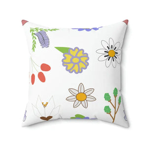 Floral Throw Pillow - Vibrant Polyester Square Design - Dipaliz - 20’’ × - Pillows