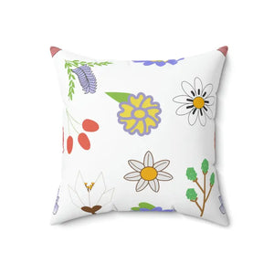 Floral Throw Pillow - Vibrant Polyester Square Design - Dipaliz - Pillows