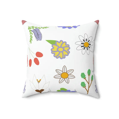 Vibrant Floral Polyester Throw Pillow for Cozy Spaces - Home Decor