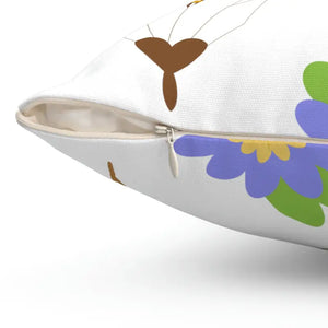 Floral Throw Pillow - Vibrant Polyester Square Design - Dipaliz - Pillows