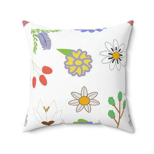 Floral Throw Pillow - Vibrant Polyester Square Design - Dipaliz - Pillows