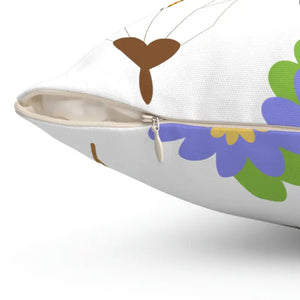 Floral Throw Pillow - Vibrant Polyester Square Design - Dipaliz - Pillows