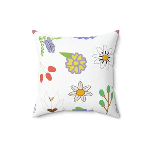 Floral Throw Pillow - Vibrant Polyester Square Design - Dipaliz - Pillows