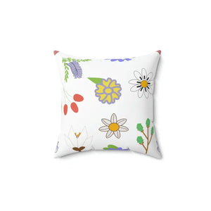 Floral Throw Pillow - Vibrant Polyester Square Design - Dipaliz - Pillows