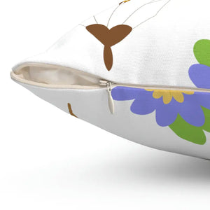 Floral Throw Pillow - Vibrant Polyester Square Design - Dipaliz - Pillows