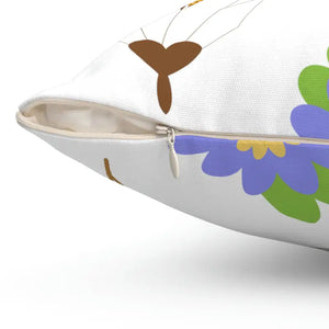 Floral Throw Pillow - Vibrant Polyester Square Design - Dipaliz - Pillows