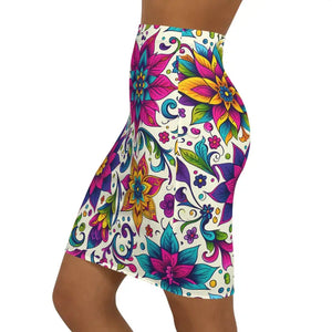 Vibrant Floral Print Pencil Skirt Bold Statement Style - Dipaliz - Skirts