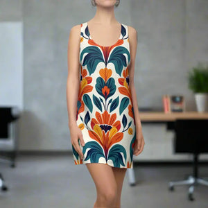 Vibrant Floral Racerback Dress - Summer Garden Party Style - Dipaliz - Dresses