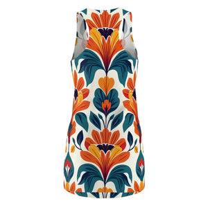 Vibrant Floral Racerback Dress - Summer Garden Party Style - Dipaliz - Dresses
