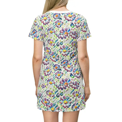 Vibrant Floral Fantasy Shirt Dress - Standout Style & Comfort - All Over Prints