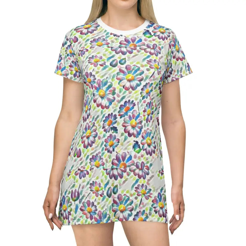 Vibrant Floral Fantasy Shirt Dress - Standout Style & Comfort - Xs All Over Prints