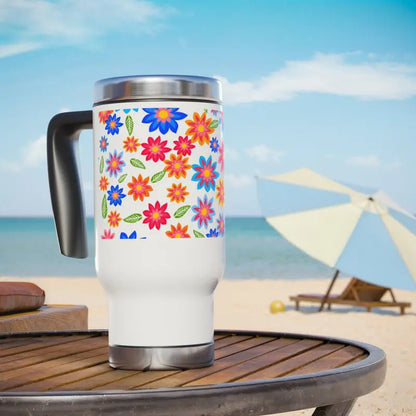 Turn Heads with Vibrant Floral Stainless Steel Travel Mug - 14oz