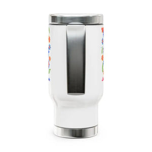 Vibrant Floral Stainless Steel Travel Mug - Women’s Dipaliz - 14oz - Tumblers