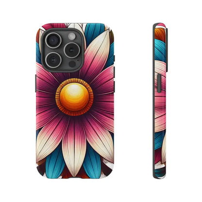 Vibrant Flower Tough Cases for Iphone Galaxy & Pixel Phones - Iphone 15 Pro / Glossy Phone Case