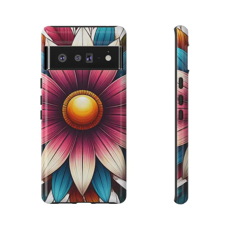 Vibrant Flower Tough Cases for Iphone Galaxy & Pixel Phones - Google 6 Pro / Glossy Phone Case