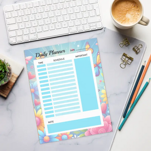 Vibrant Flowers Daily Planner - Stylish Organization - Dipaliz - Notepads