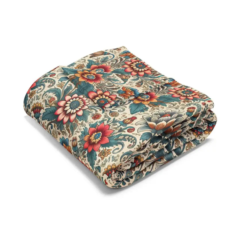 Vibrant Flowers Arctic Fleece Blanket in 3 Sizes - Home Decor