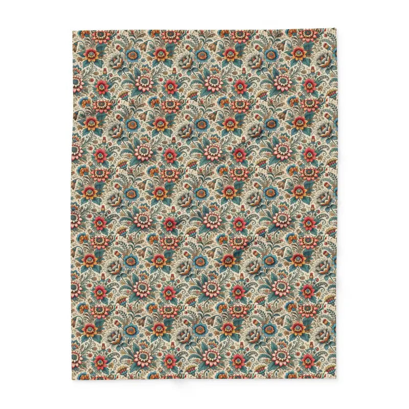 Vibrant Flowers Arctic Fleece Blanket in 3 Sizes - Home Decor