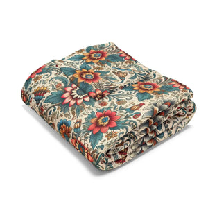 Vibrant Flowers Arctic Fleece Blanket – Soft - Dipaliz - Blankets