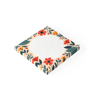 Vibrant Flowers Border Sticky Notes White Uncoated Paper - Dipaliz