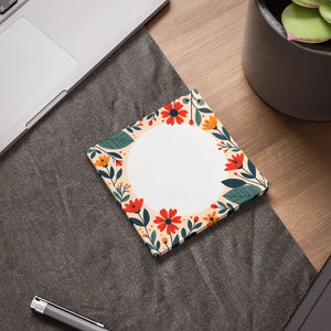 Vibrant Flowers Border Sticky Notes - White Paper - Dipaliz