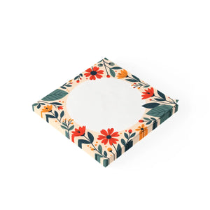 Vibrant Flowers Border Sticky Notes - White Paper - Dipaliz