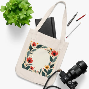 Vibrant Organic Canvas Tote - Floral Cotton Bag - Dipaliz - Bags