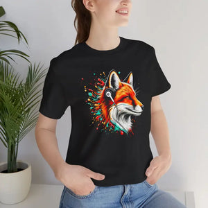 Vibrant Fox Graphic Tee - Stylish Casual Wear - Dipaliz - T-shirts