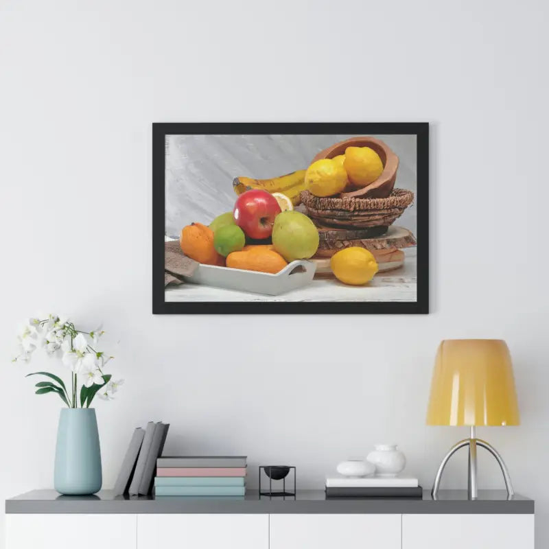 Vibrant Fruit Fiesta Framed Horizontal Poster for Energetic Walls