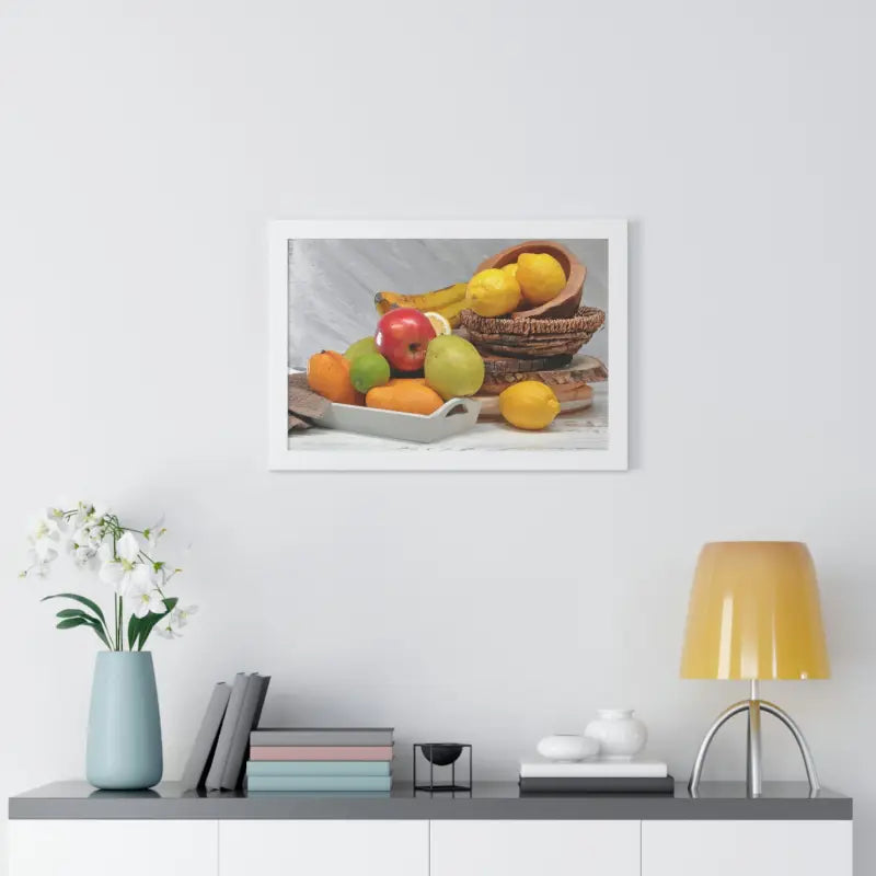 Vibrant Fruit Fiesta Framed Horizontal Poster for Energetic Walls