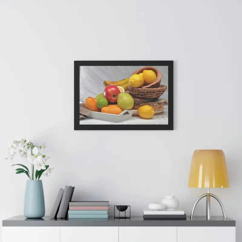 Vibrant Fruit Fiesta Framed Horizontal Poster for Energetic Walls