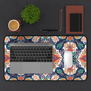 Vibrant Geometric Abstract Desk Mat - Modern Workspace Essential - Dipaliz - 12’’ × 22’’ - Computer Accessories
