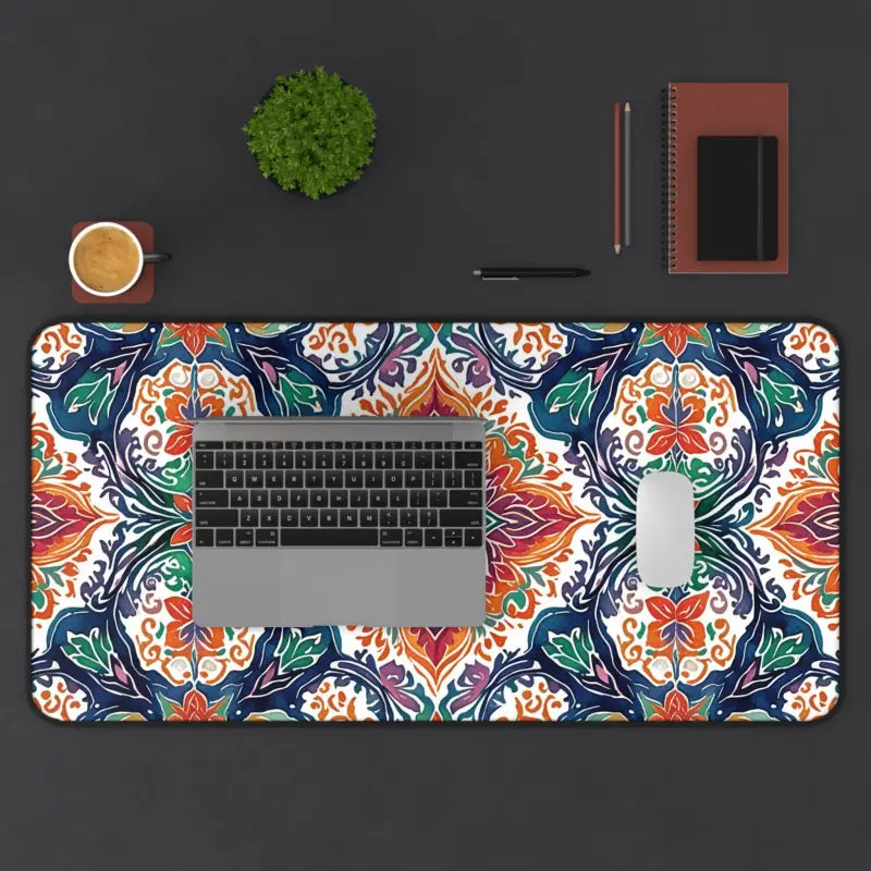 Upgrade your Space: Vibrant Geometric Abstract Desk Mat - 15.5’’ × 31’’ Computer Accessories