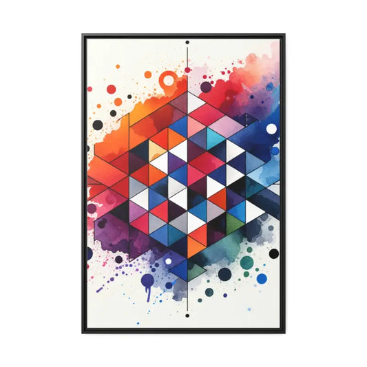 Vibrant Geometric Matte Canvas - Modern Elegance