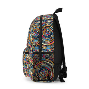 Geometric Spun Polyester Backpack - Roomy Design - Dipaliz - Backpacks