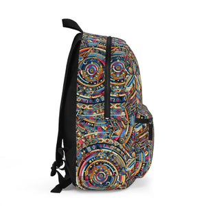 Geometric Spun Polyester Backpack - Roomy Design - Dipaliz - Backpacks