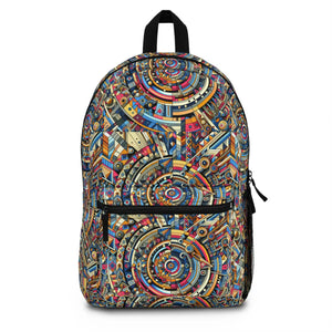 Geometric Spun Polyester Backpack - Roomy Design - Dipaliz - Backpacks