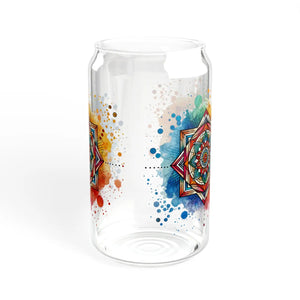 Abstract Glass Sipper - Bpa-free 16oz - Dipaliz - Tumblers