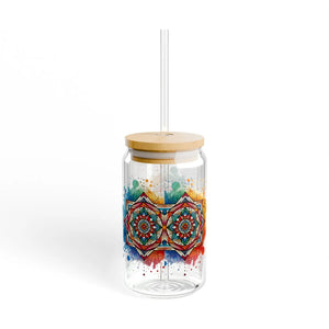 Abstract Glass Sipper - Bpa-free 16oz - Dipaliz - Tumblers