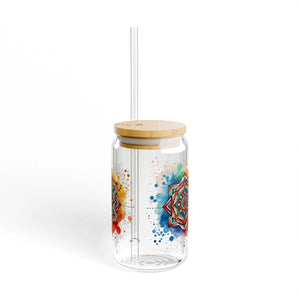 Abstract Glass Sipper - Bpa-free 16oz - Dipaliz - Tumblers