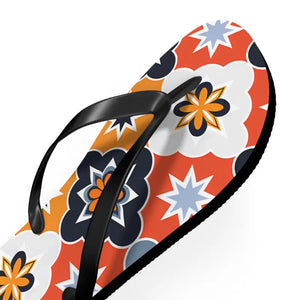 Vibrant Geometric Flip Flops - Cushioned Footbed Summer Style - Dipaliz - Slippers
