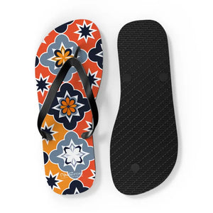 Vibrant Geometric Flip Flops - Cushioned Footbed Summer Style - Dipaliz - Slippers