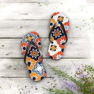 Vibrant Geometric Flip Flops - Cushioned Footbed Summer Style - Dipaliz - Slippers